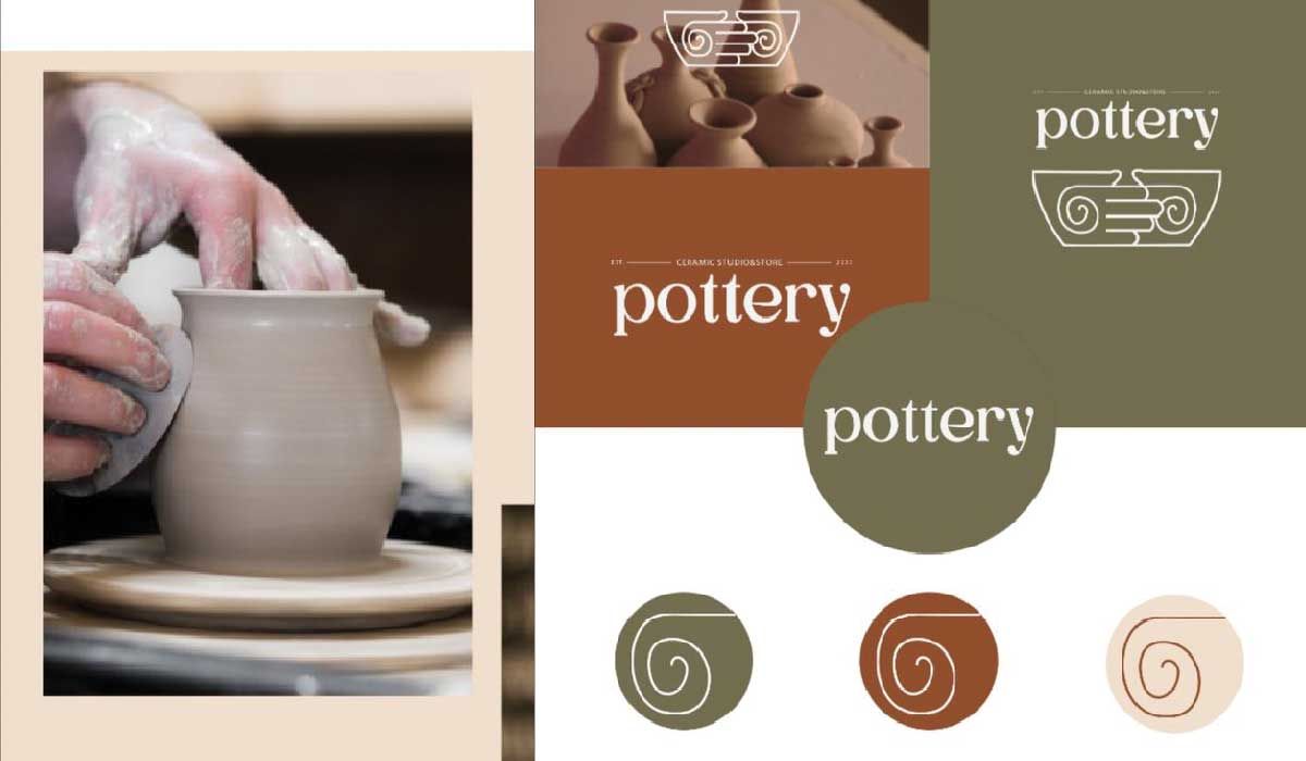 نمونه ای از طراحی لوگوی سفالگری