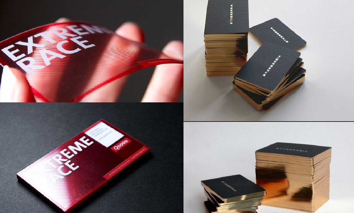 نمایی از کارت ویزیت پی وی سی برفکی در کنار کارت طلاکوب