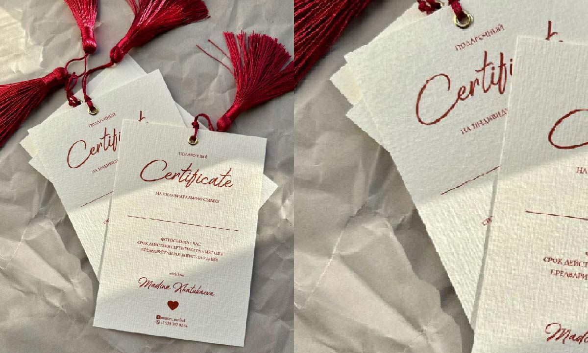 کارت تشکر جنس کتان