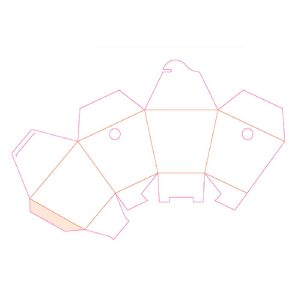 نقشه گسترده چاپ جعبه سیب زمینی مخروطی